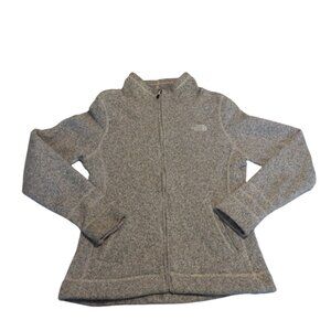 The North Face Womens jacket Size M Knit Fleece Full Zip Jacket heathered gray